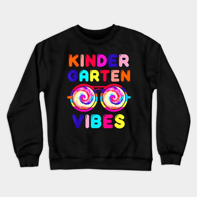 Back To School Kindergarten Vibes Tie Dye Sunglasses Crewneck Sweatshirt by everetto